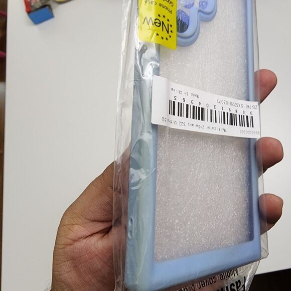 Samsung Galaxy S22 Ultra Blue & Clear Soft Rubberized Phone Case NEW - Picture 3 of 6